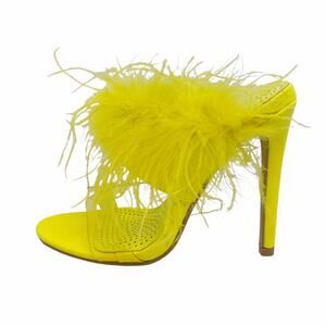 Azalea Wang Stiletto Sandals Neon Yellow Sandals Size 6